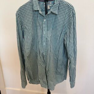 Goodthreads Men's Teal, navy and white Plaid Shirt